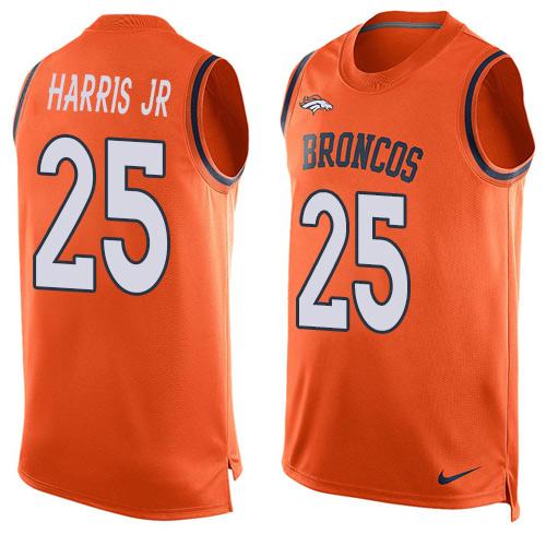 Nike Broncos #25 Chris Harris Jr Orange Team Color Men's Stitched NFL Limited Tank Top Jersey